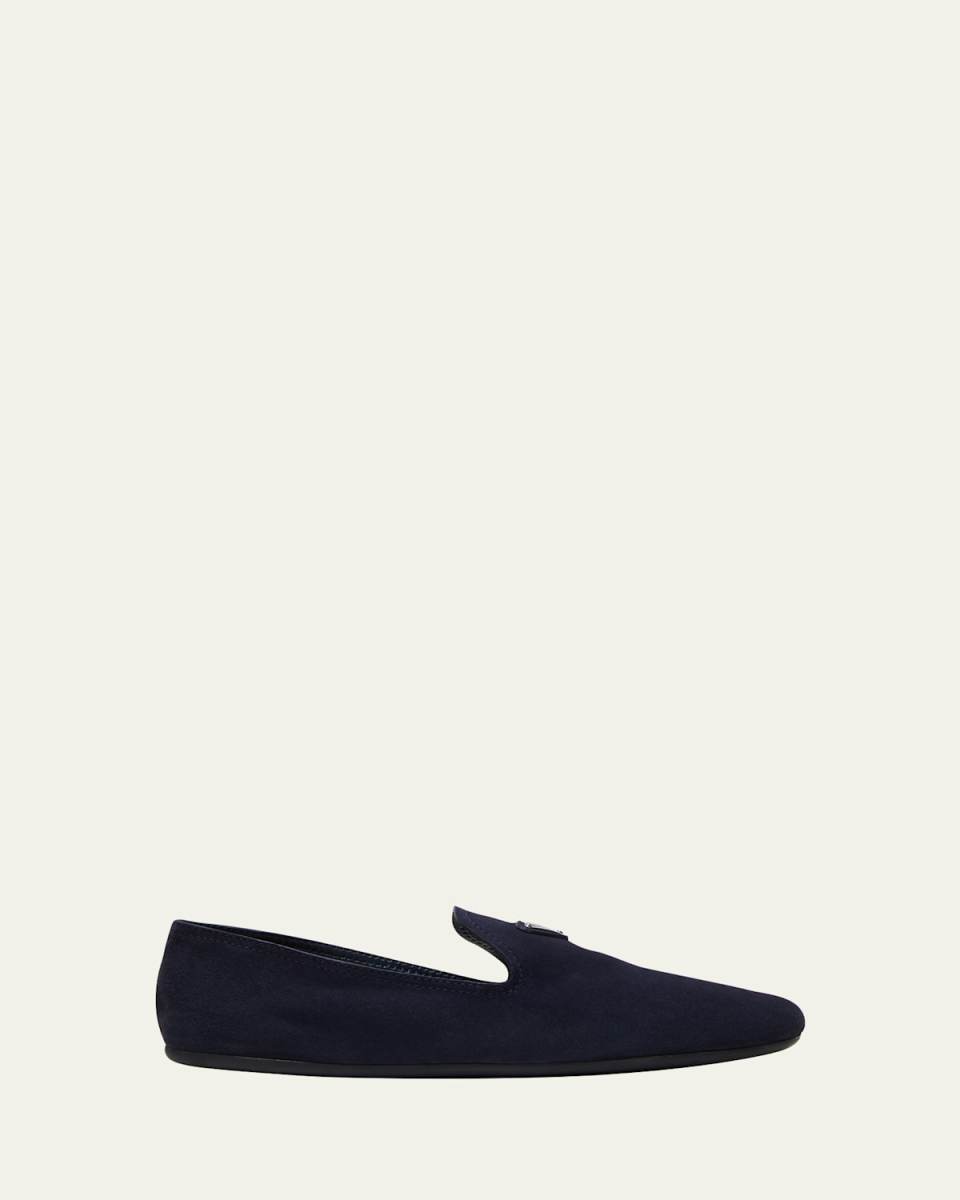 Suede Logo Loafers